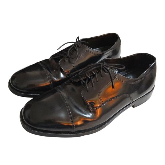 Nunn Bush Auburn Dress Flex Black Cap Toe Oxfords Sz 10.5 - Picture 1 of 8